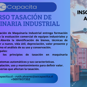 CURSO TASACIÓN DE MAQUINARIA INDUSTRIAL. Versión online